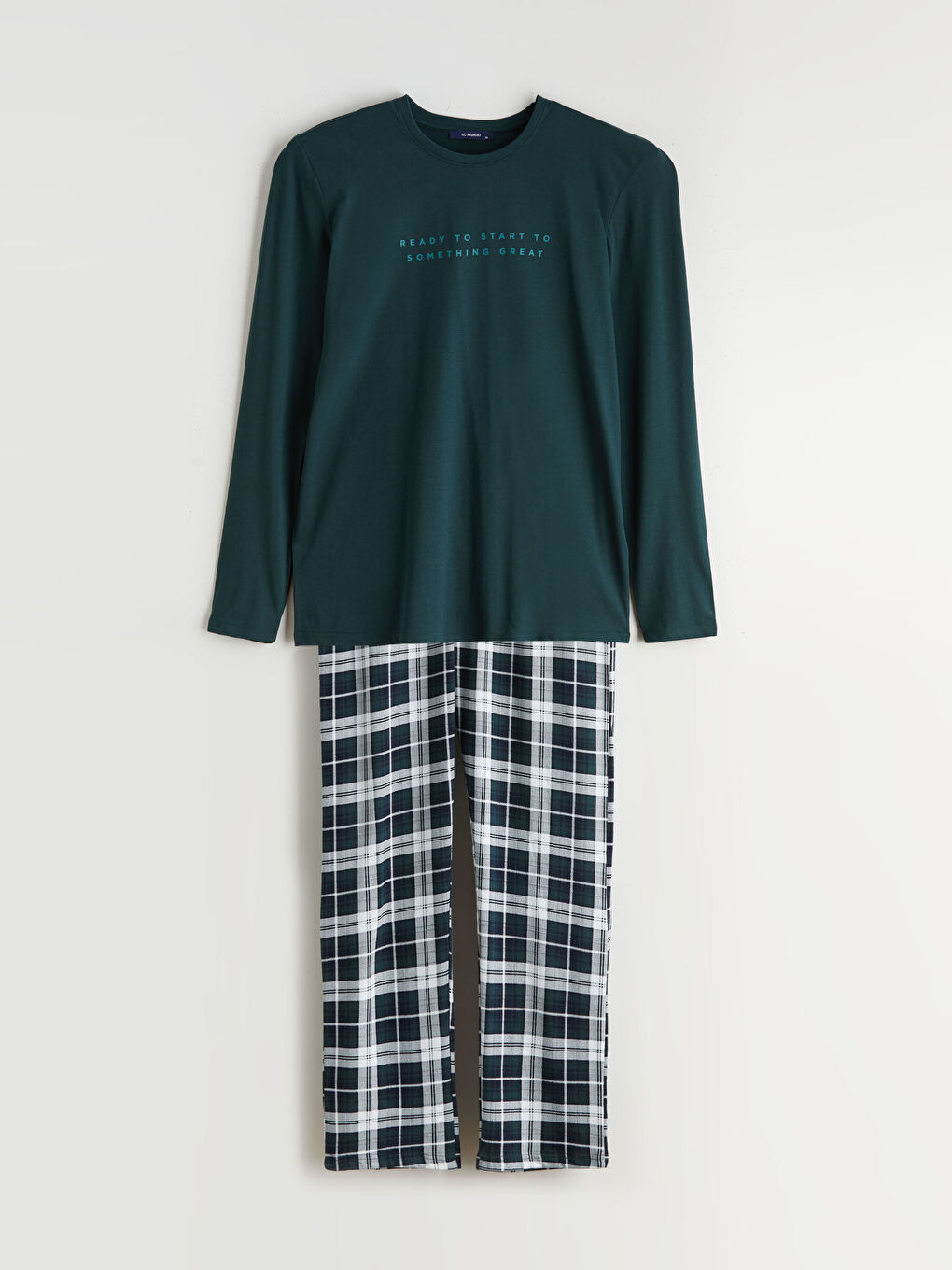 طقم بيجامة ياقة دائرية للرجال-4