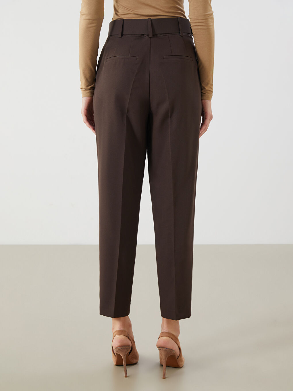 LCW Vision Pantalone sa pojasom visokog struka šargarepa fit ženski plisirane pantalone -W5BE44Z8-Z0Z