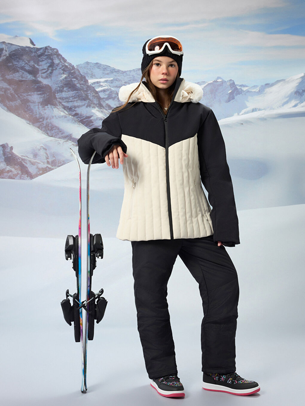 Қыздарға арналған капюшонды шаңғы күрткесі-2