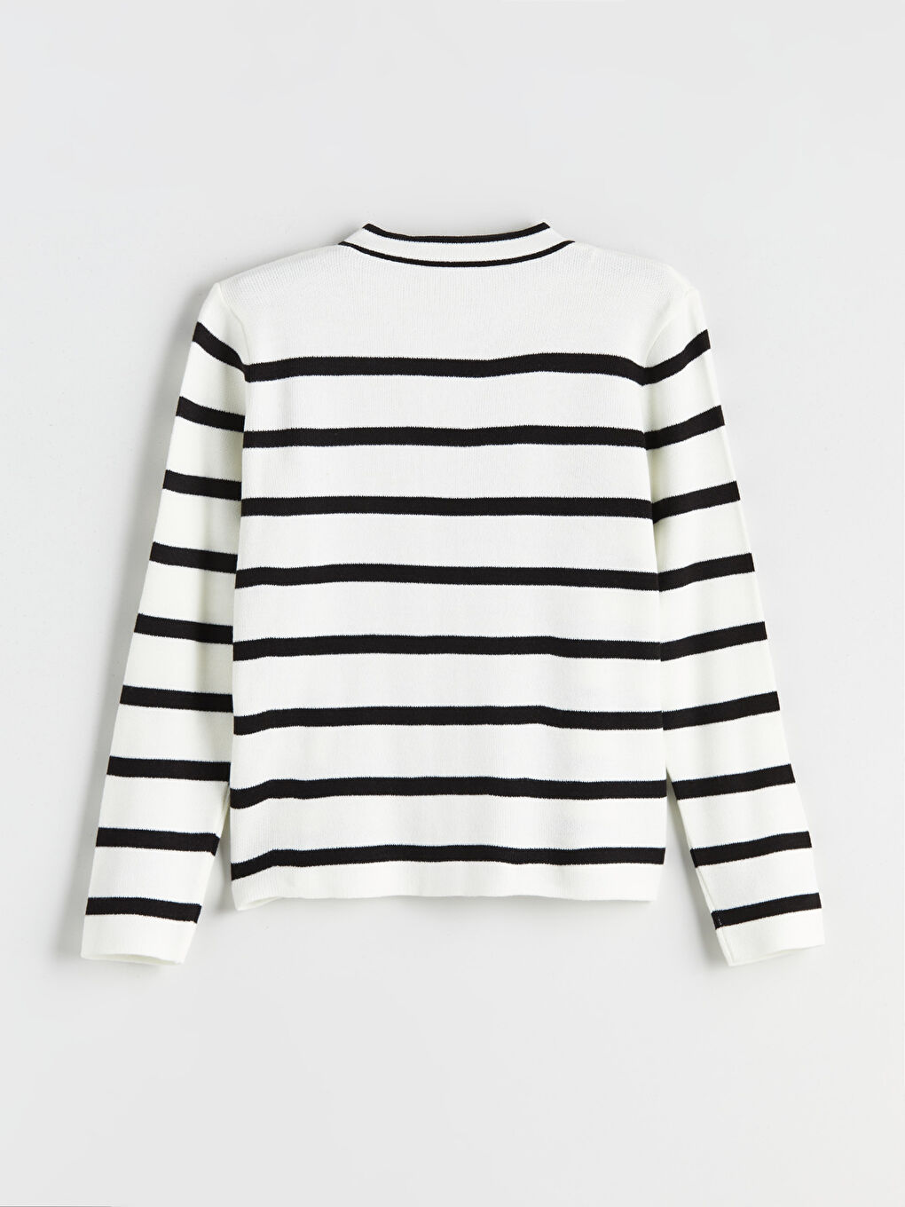 Crew Neck Striped Women's Knitwear Cardigan-5