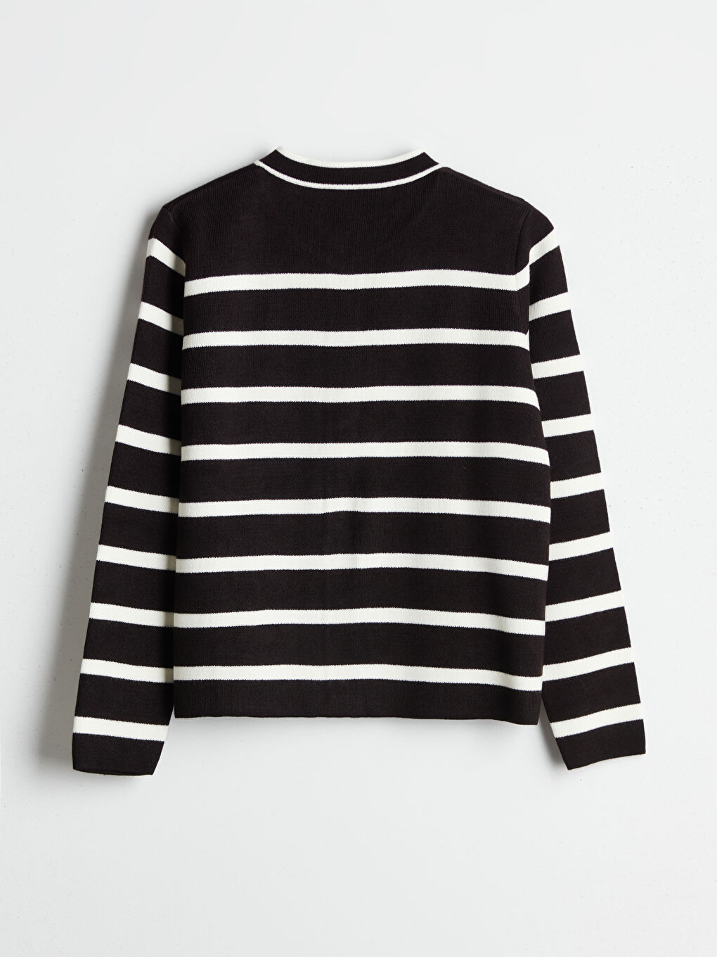 Crew Neck Striped Women's Knitwear Cardigan-5