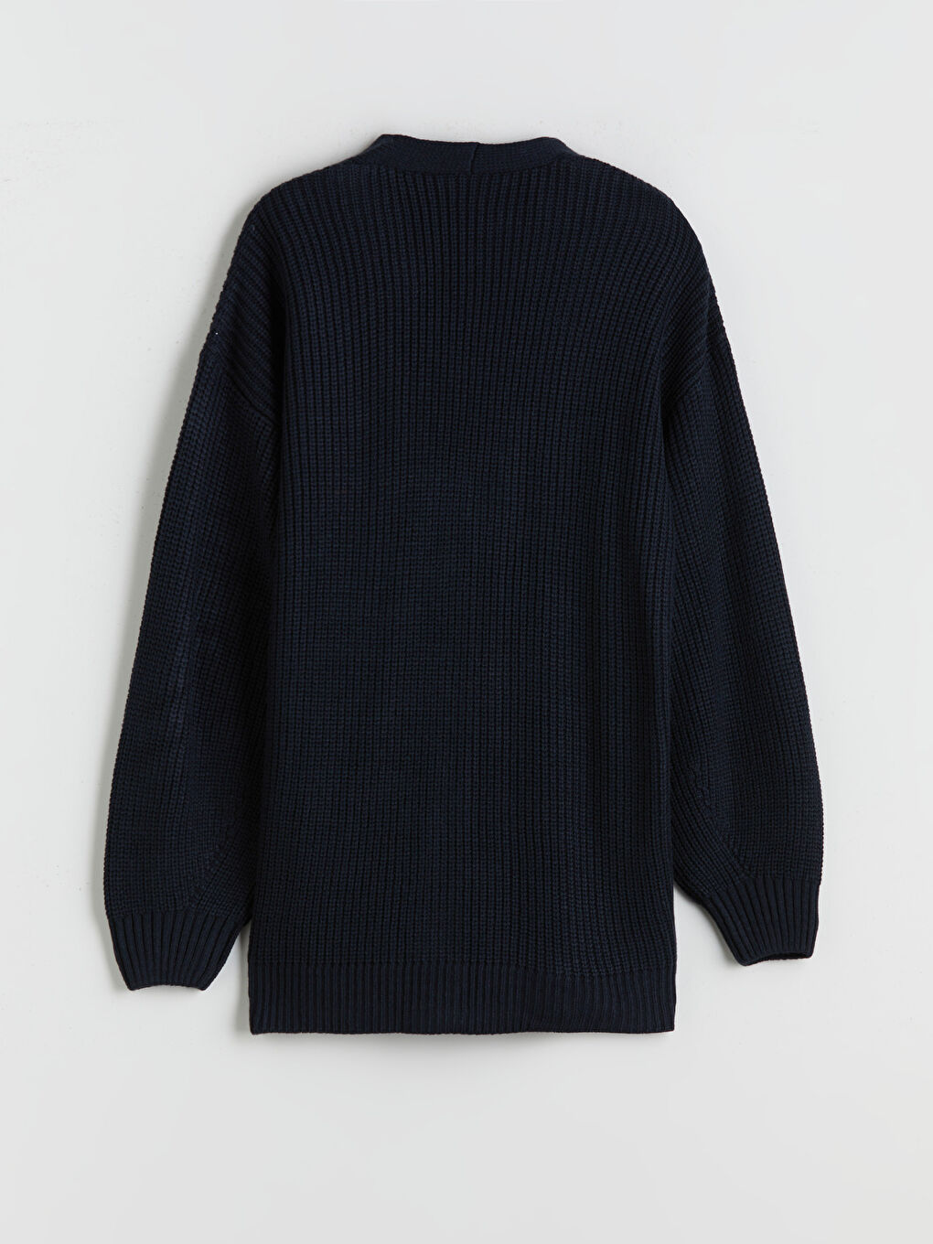 Lacivert V Yaka Kadın Triko Hırka-5