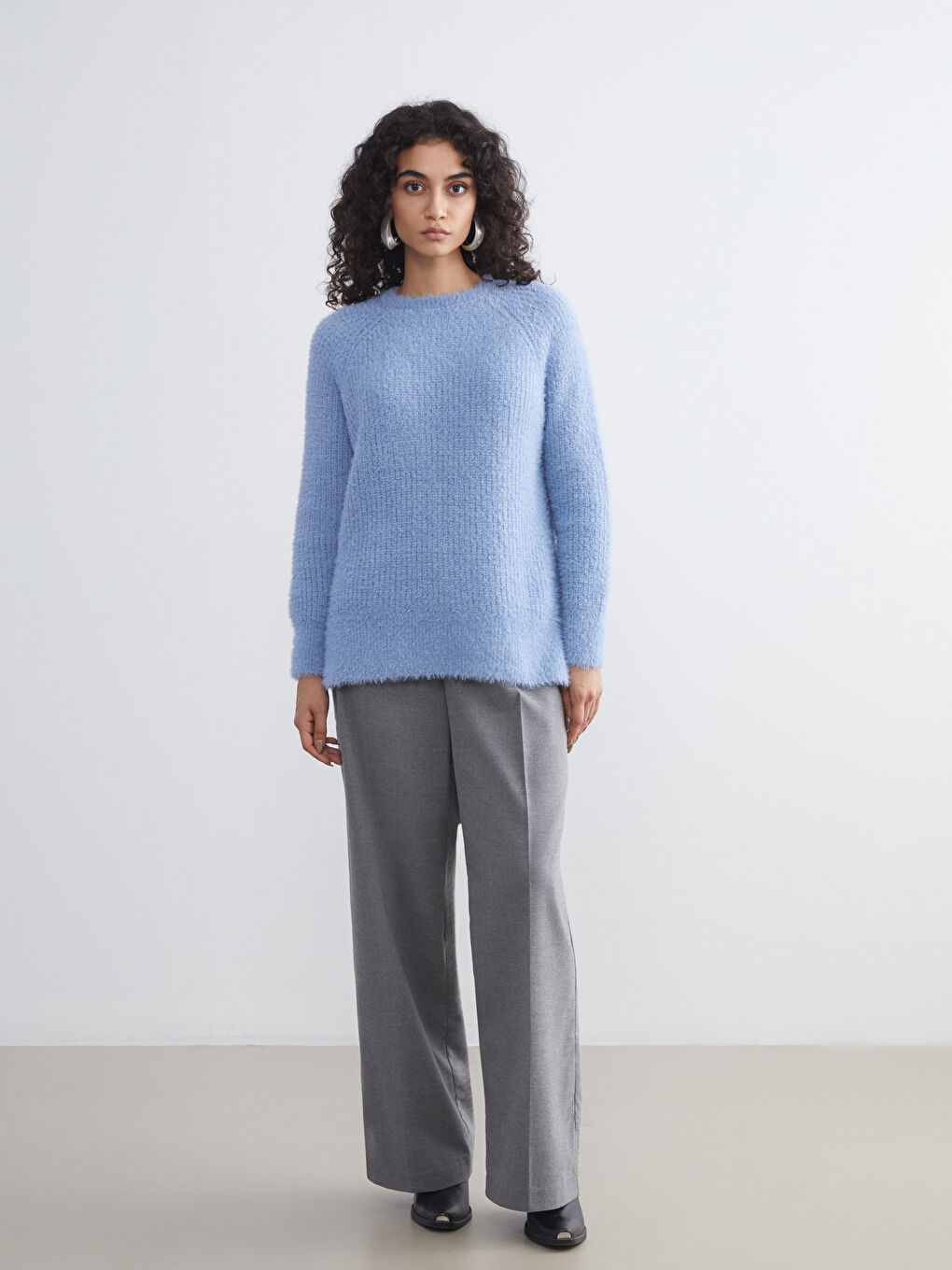 Crew Neck Women's Knitwear Tunic-1