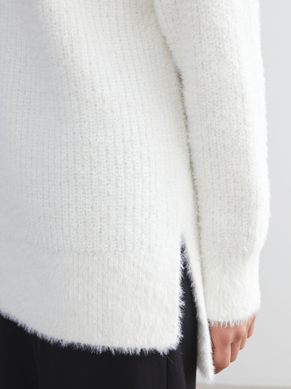 تونيك تريكو بياقة دائرية للسيدات-2