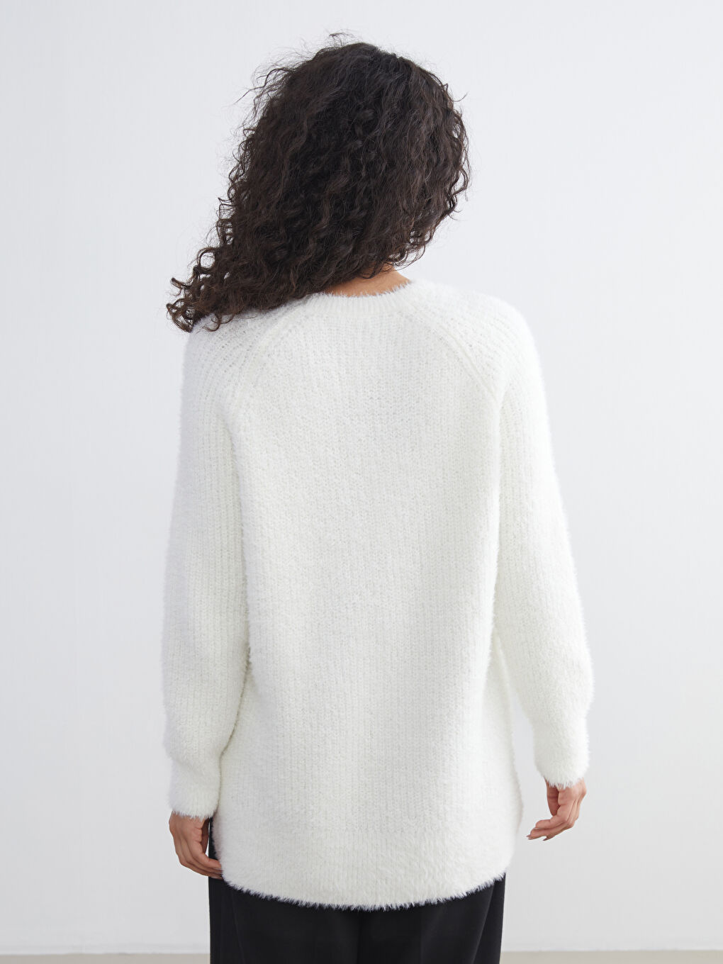 تونيك تريكو بياقة دائرية للسيدات-3