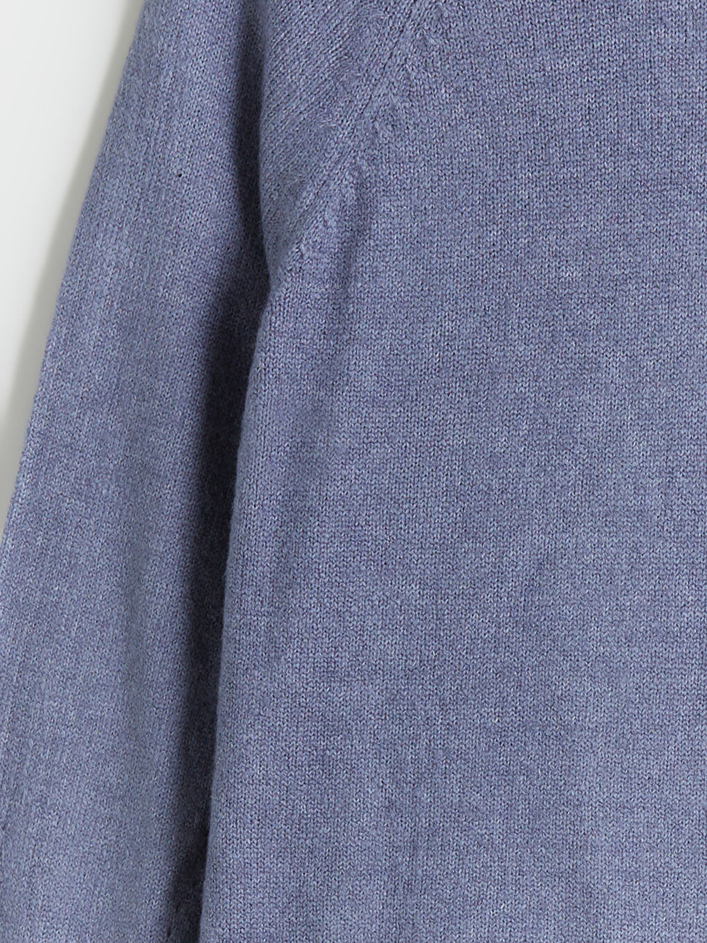 Mavi Dik Yaka Oversize Kadın Triko Tunik-5