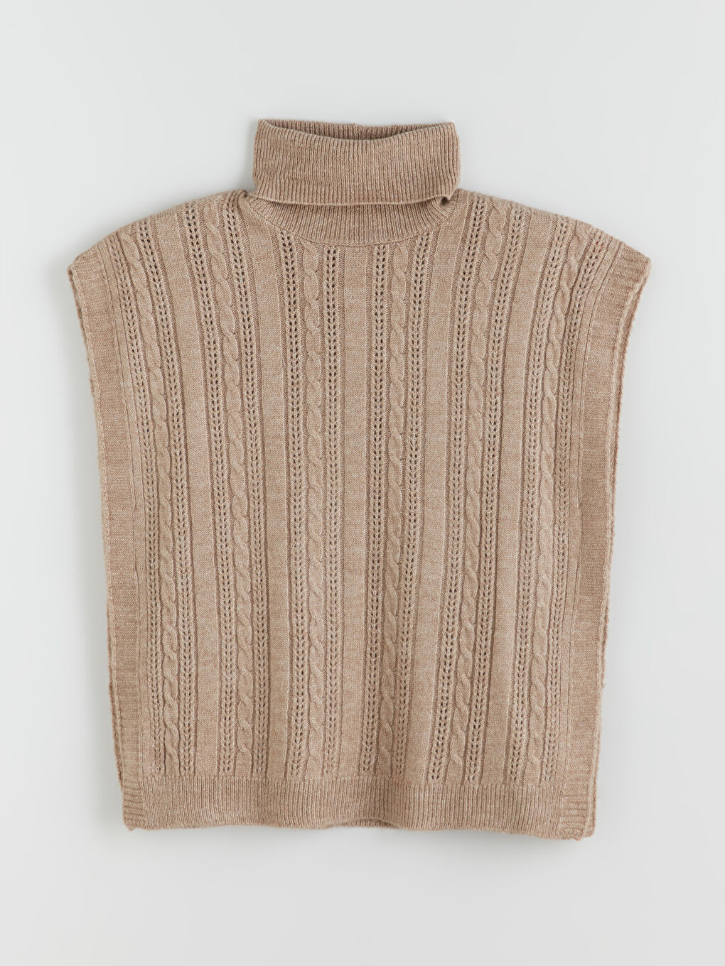 Turtleneck Hole-Knitted Women's Knitwear Sweater Vest-4