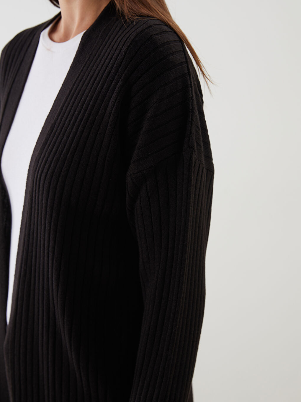 LCW Modest Shawl Collar Women's Knitwear Cardigan -W5BF15Z8-CVL