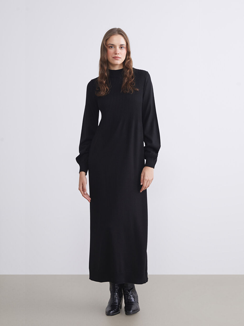 LCW Modest Funnel Neck Women's Knitwear Dress -W5BF18Z8-RQL