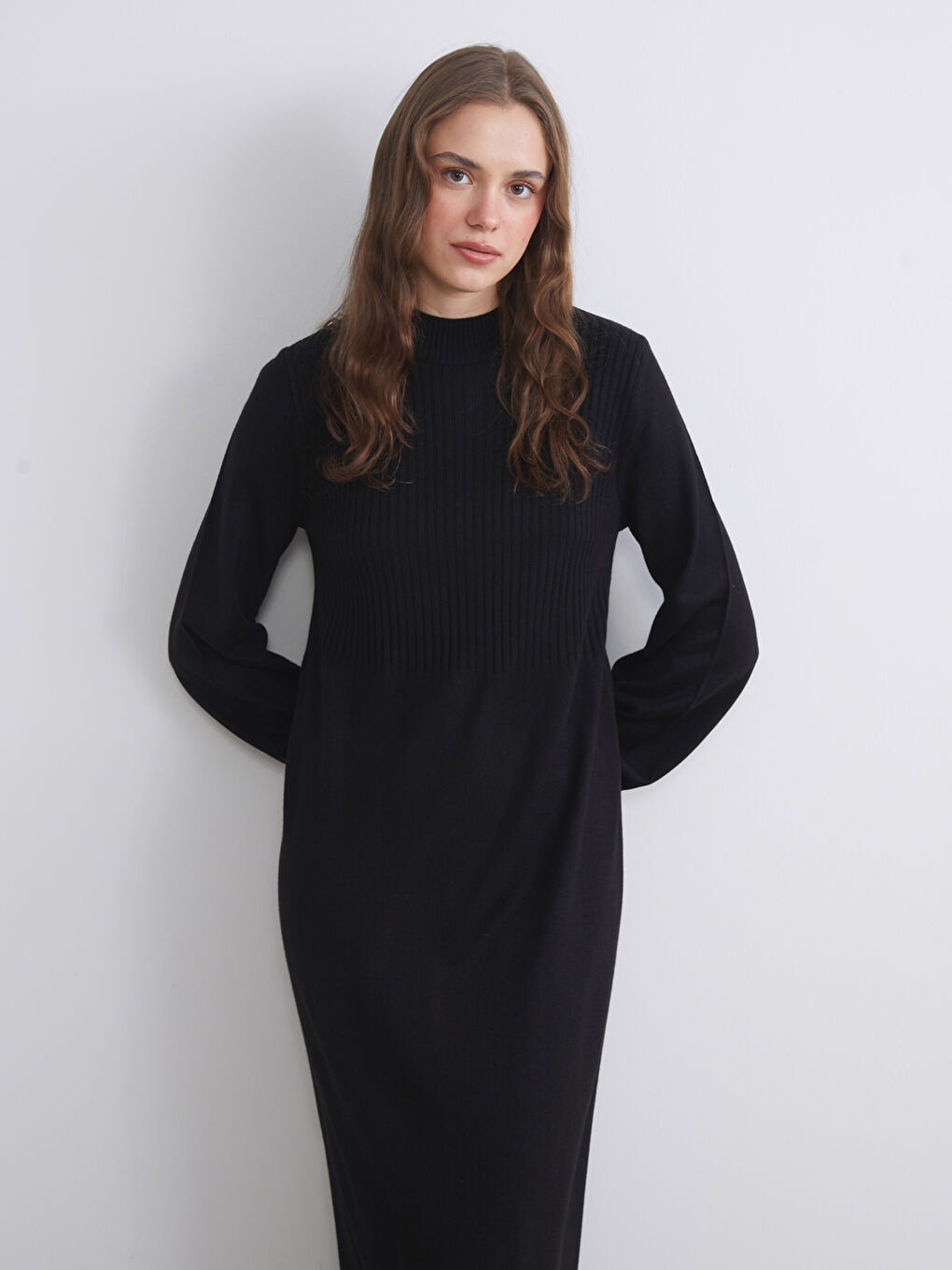 LCW Modest Funnel Neck Women's Knitwear Dress -W5BF18Z8-RQL