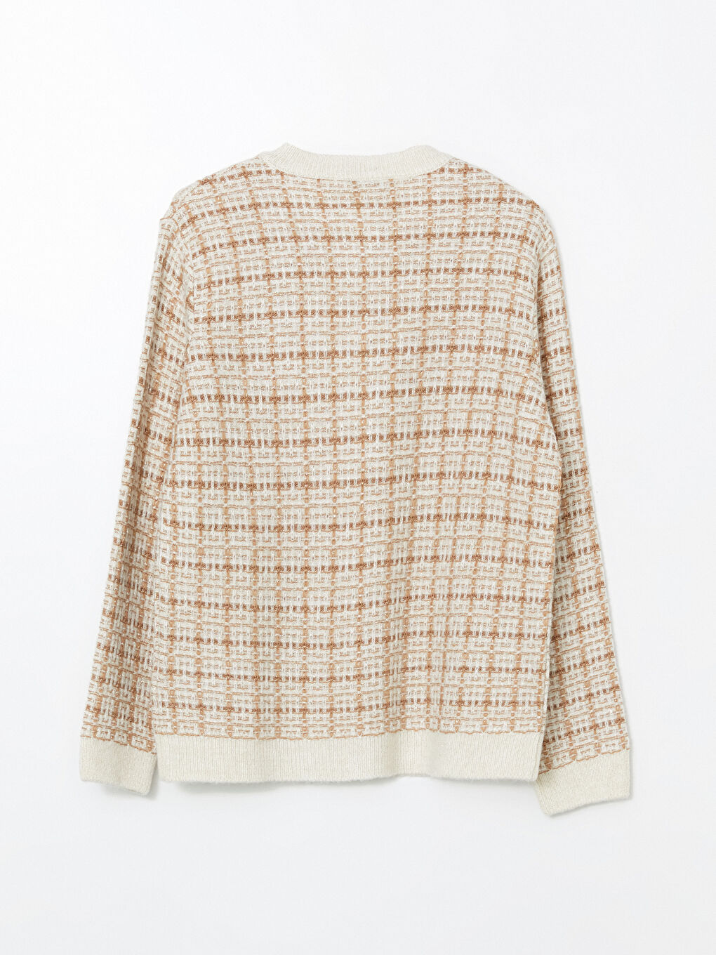 Кардиган из трикотажа с узором и круглым вырезом для женщин-9