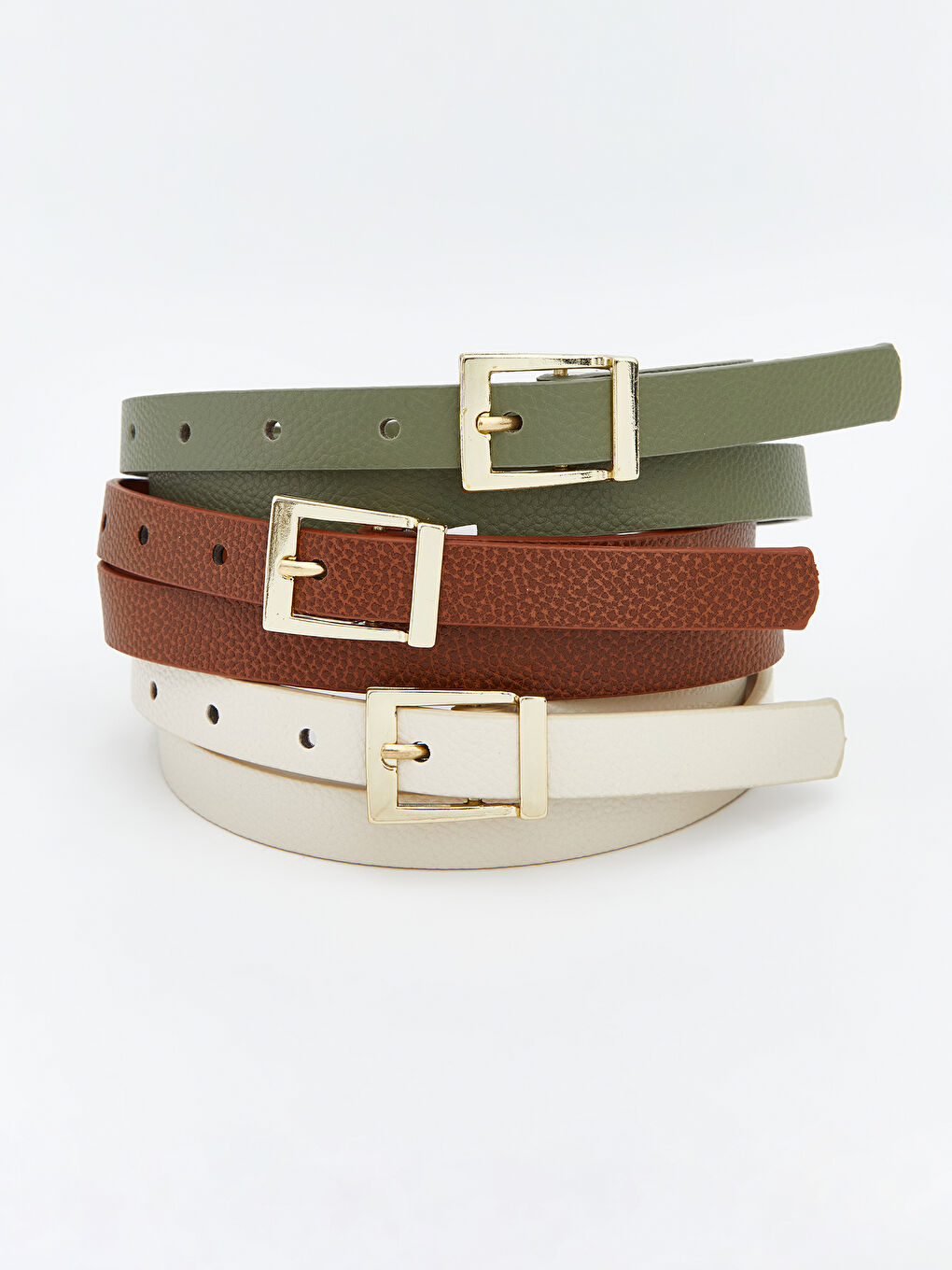 Faux Leather Women's Belt 3-pack