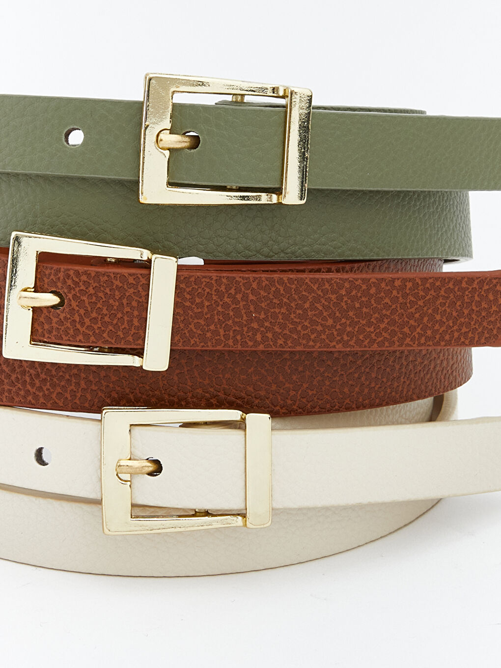 Faux Leather Women's Belt 3-pack-4