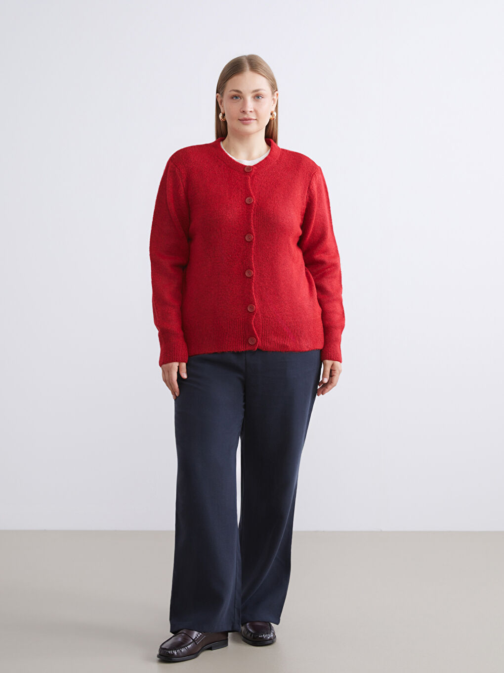 Žena CRVENA Kardigan-6