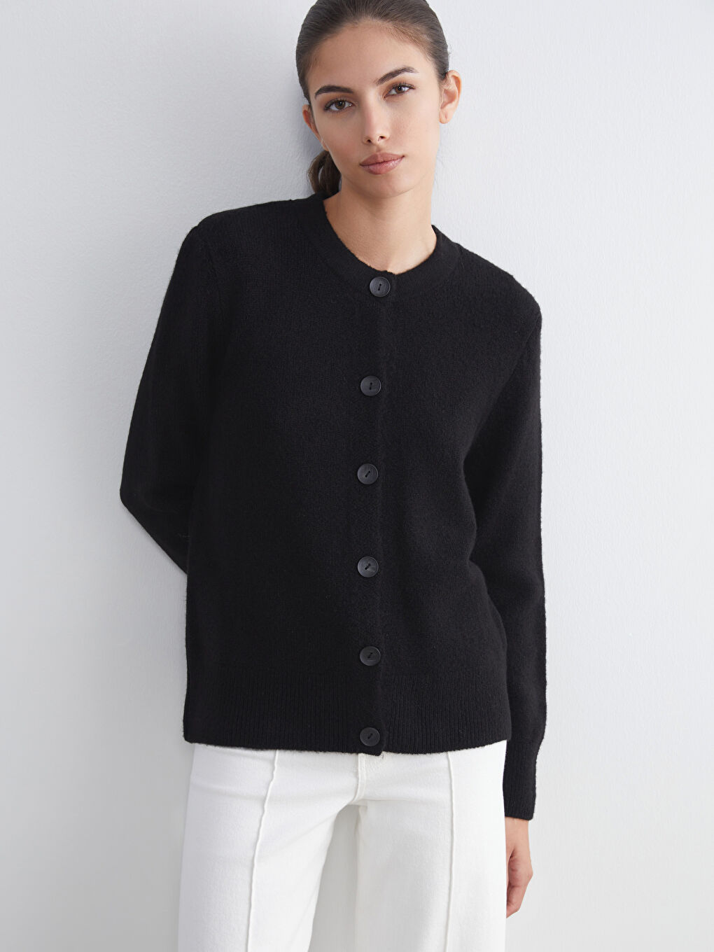 Crew Neck Women's Knitwear Cardigan