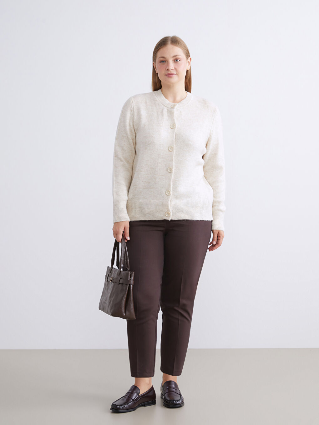 Crew Neck Women's Knitwear Cardigan-5