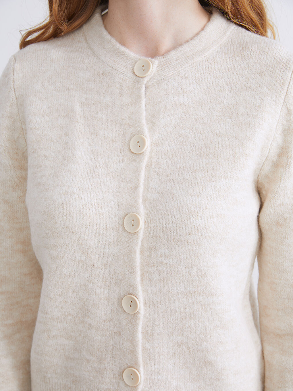 Crew Neck Women's Knitwear Cardigan-3