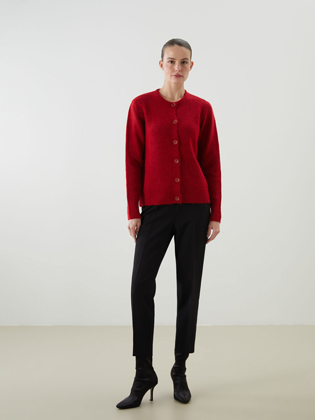 Žena CRVENA Kardigan-3