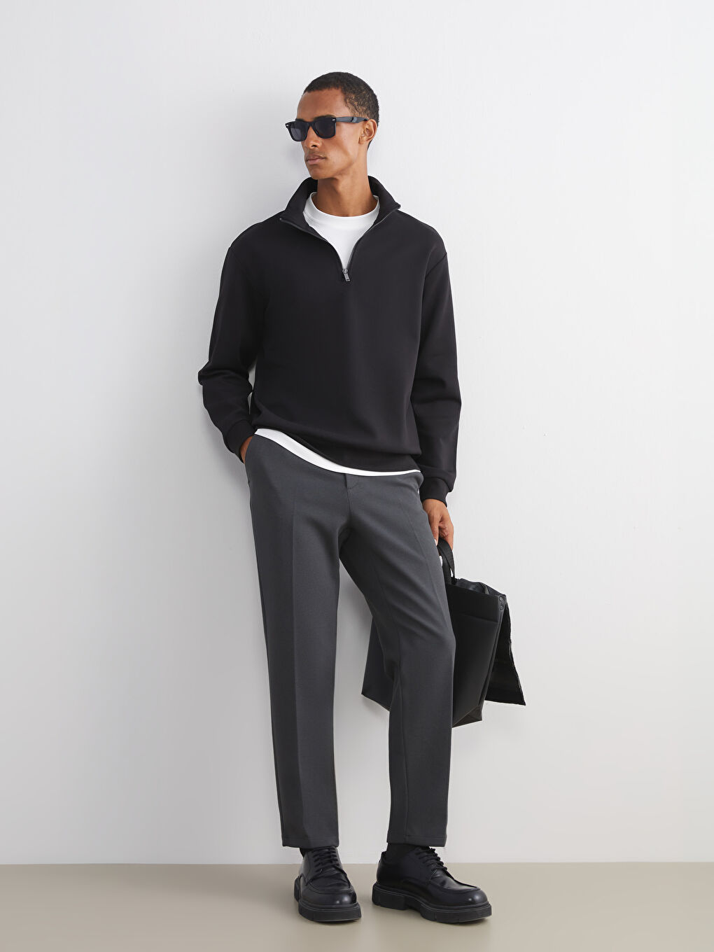 Funnel Neck Men's Sweatshirt-1