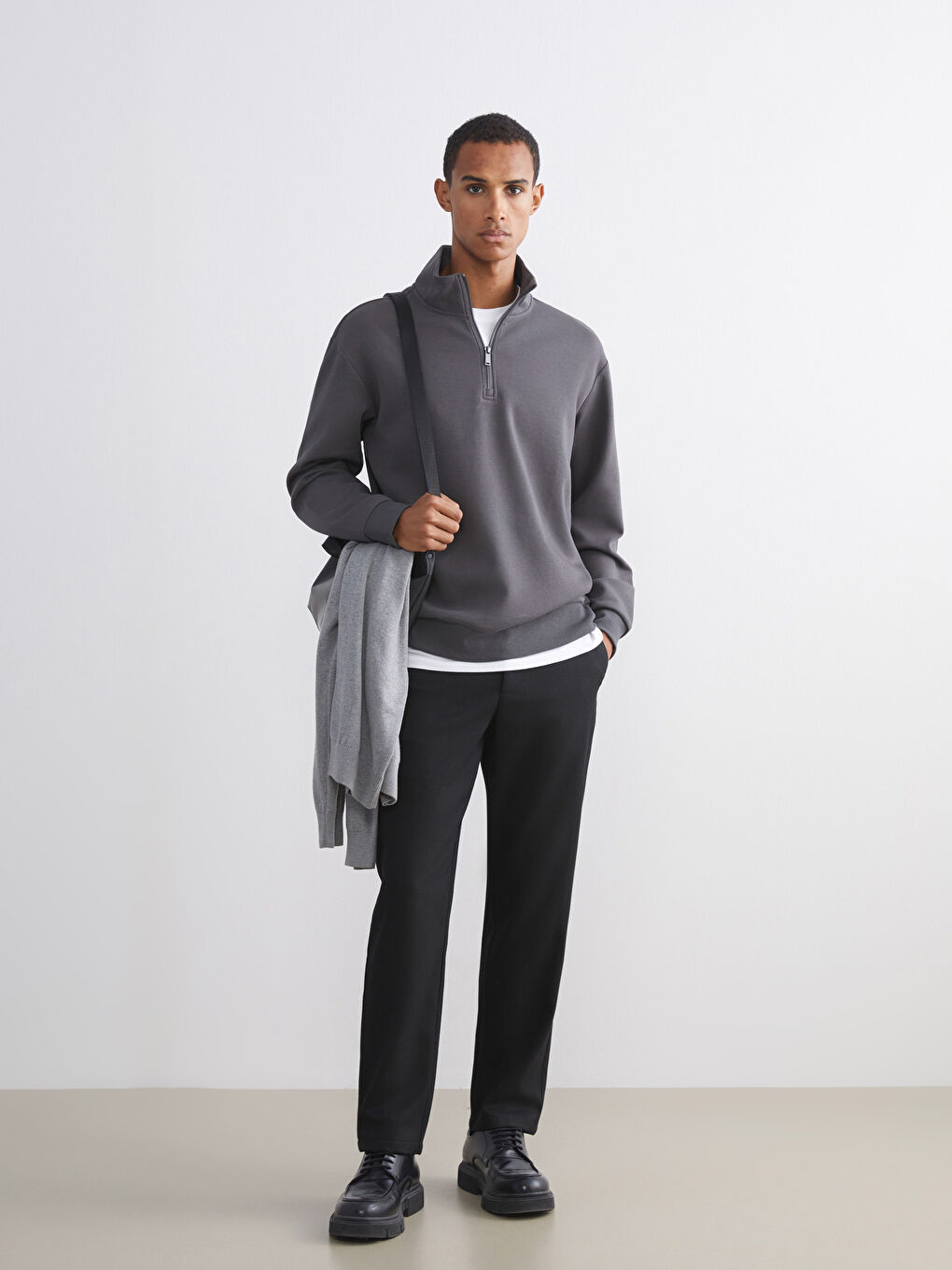Funnel Neck Men's Sweatshirt-1