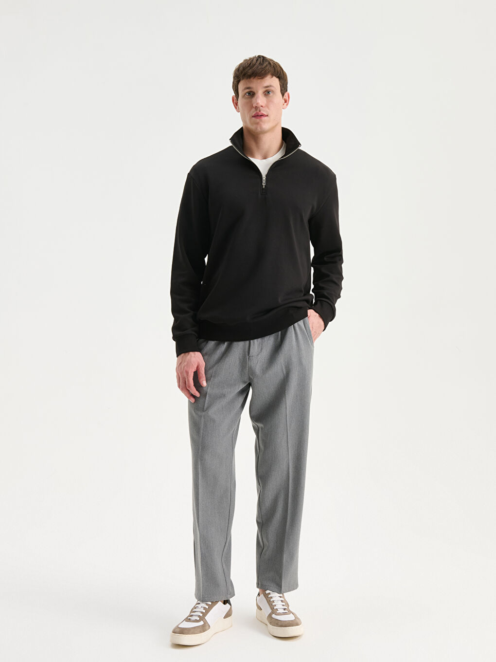 Funnel Neck Men's Sweatshirt-1