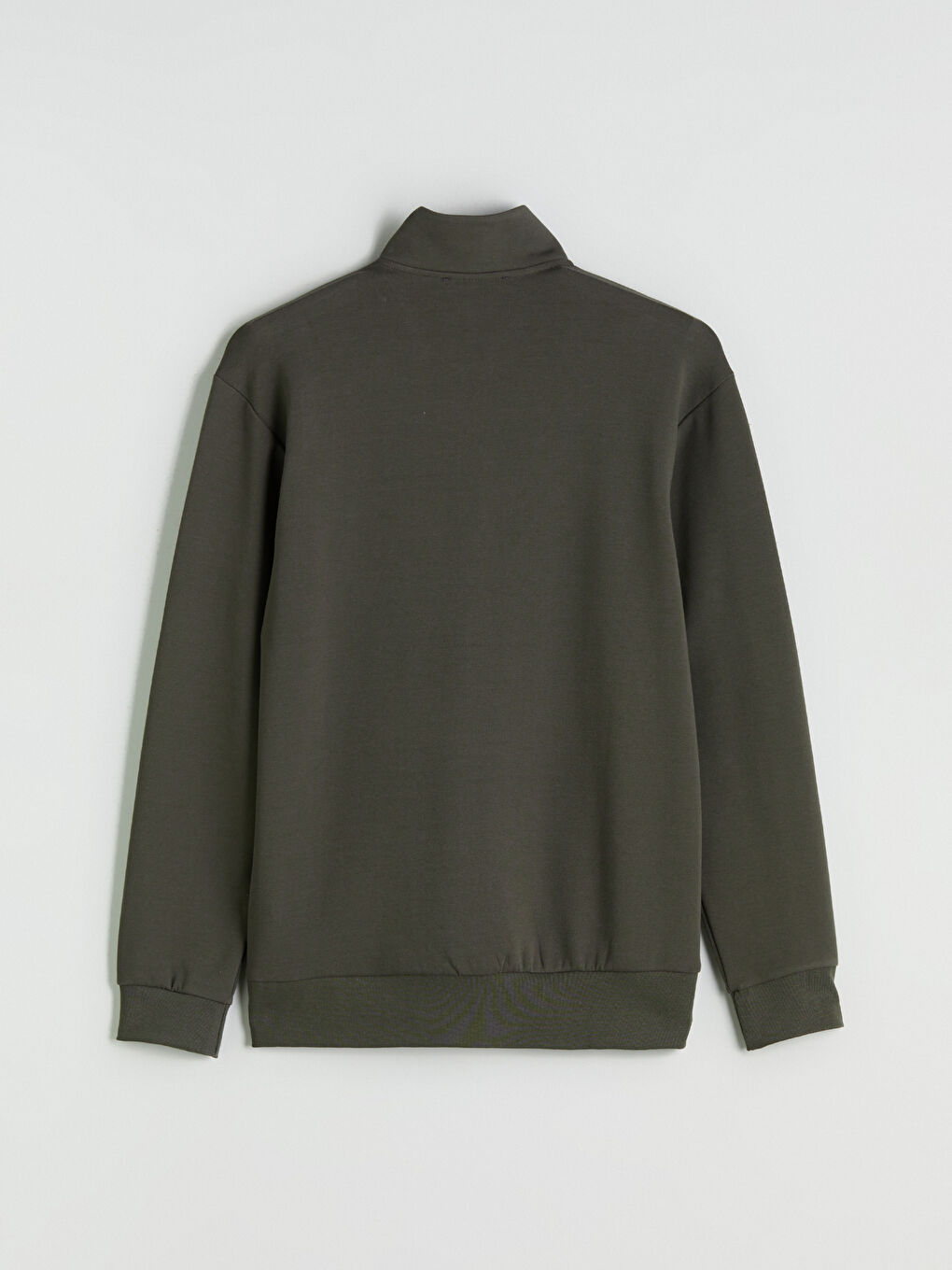 Haki Dik Yaka Erkek Sweatshirt-5