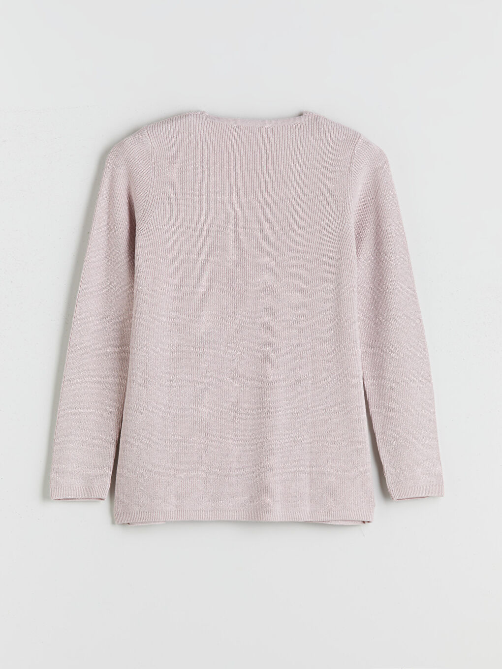 Lila V Yaka Kadın Triko Kazak-5