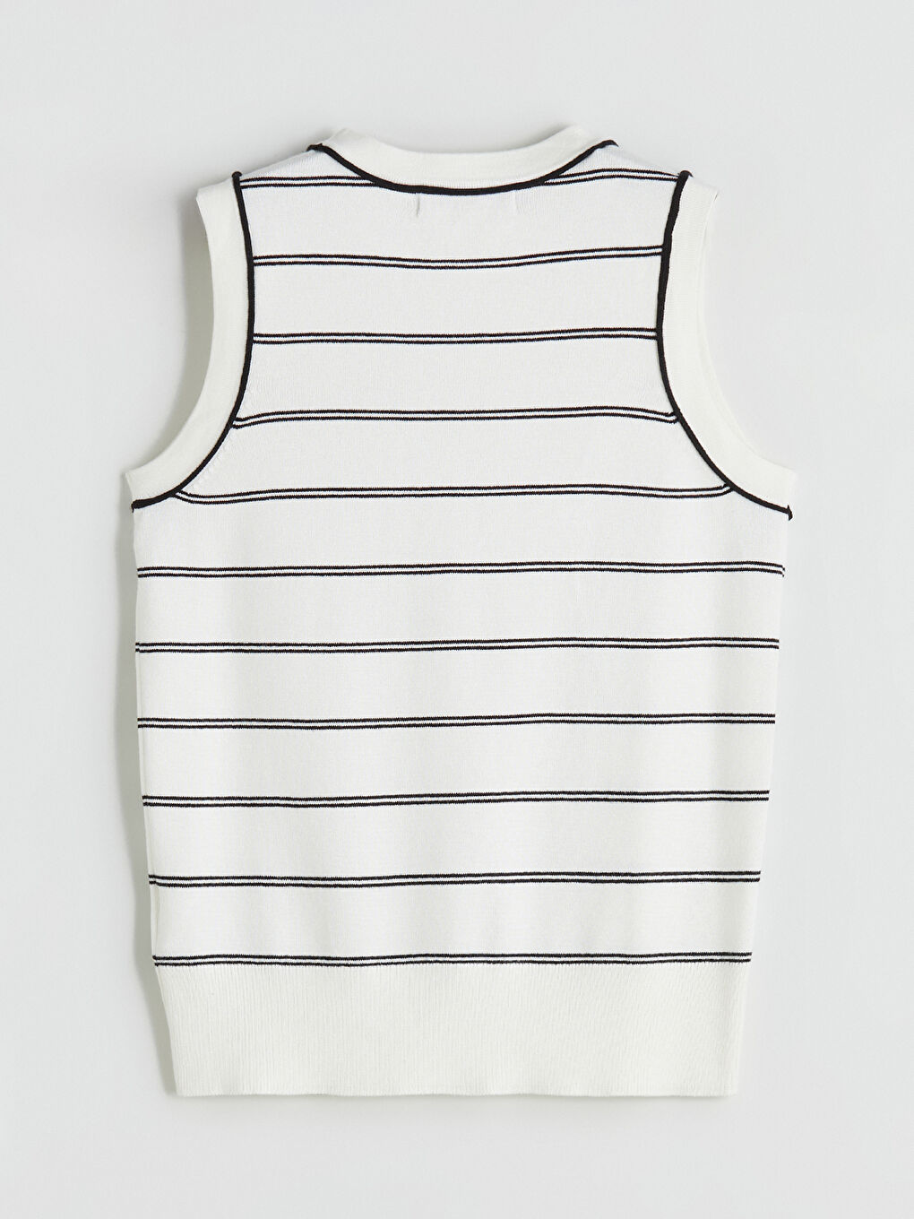 LCW Modest Crew Neck Striped Women's Knitwear Sweater Vest -W5BF89Z8-LEG