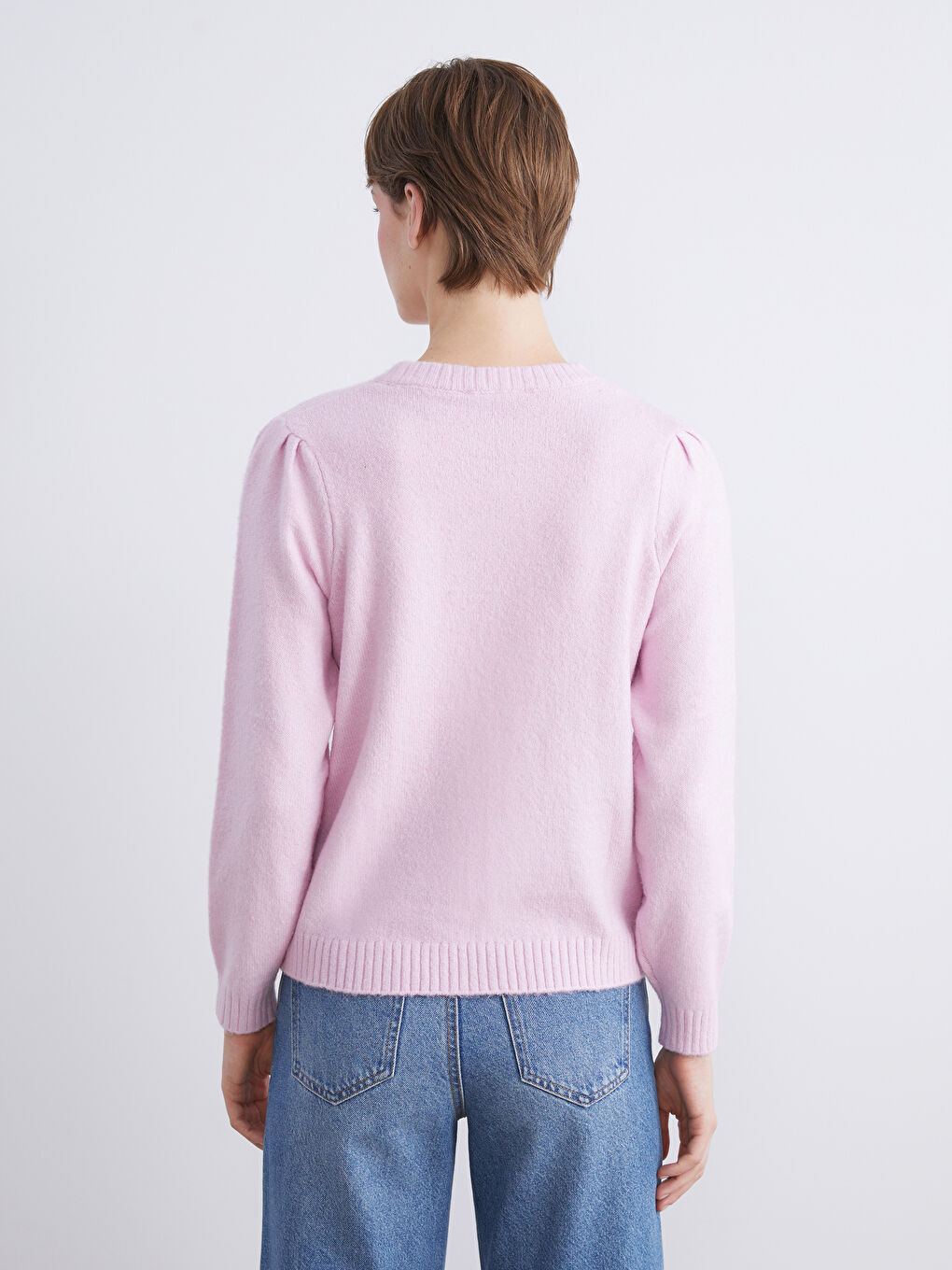 Crew Neck Floral Embroidered Women's Knitwear Sweater-3