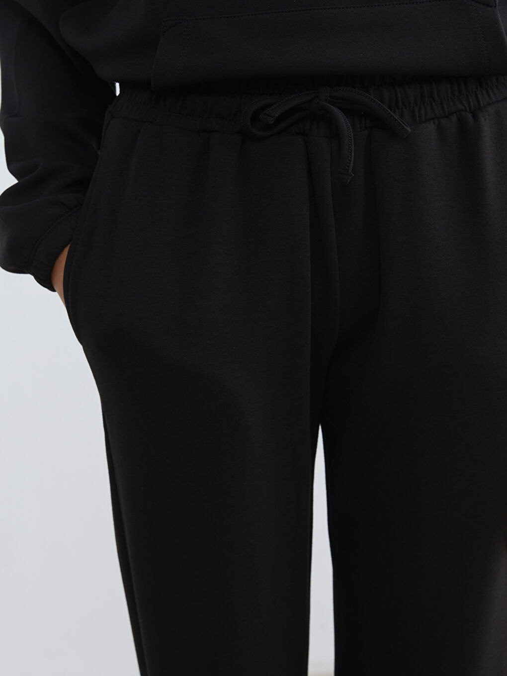 Siyah Beli Lastikli Kadın Jogger Pijama Altı-2