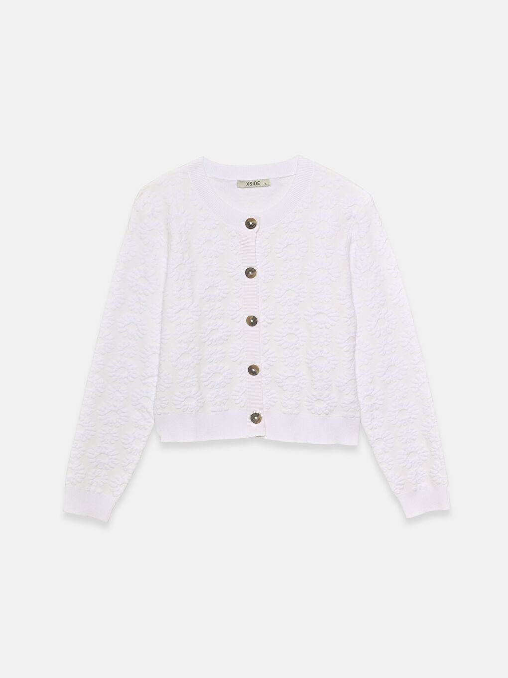 Crew Neck Tricot Cardigan