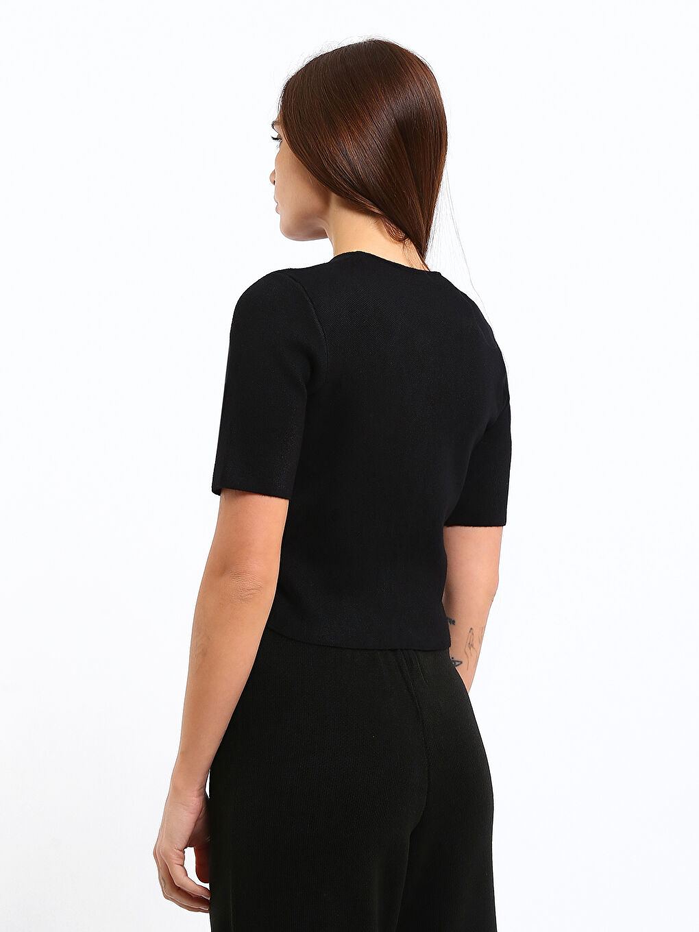 Жилетка от трикотаж с кръгло деколте-4