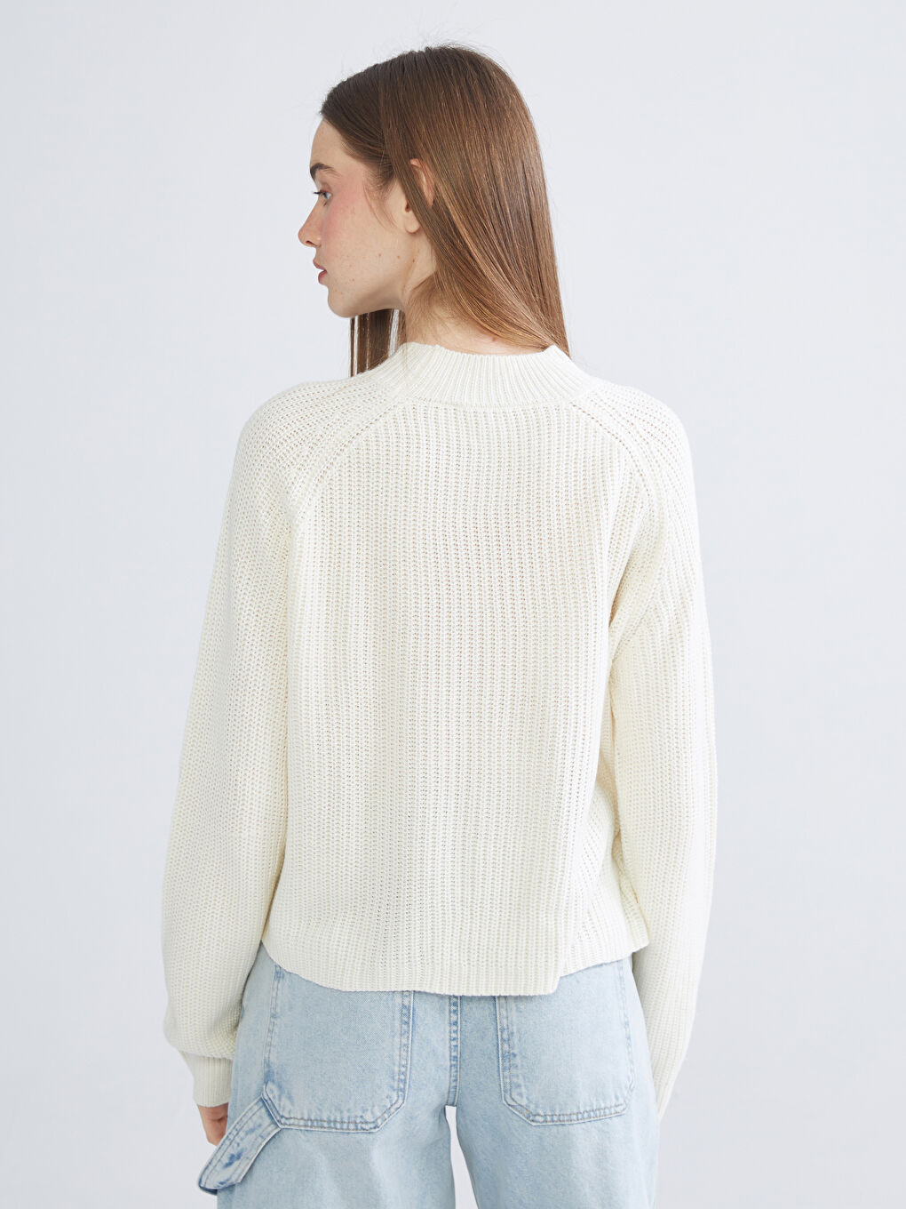 Funnel Neck Women's Knit Sweater-3