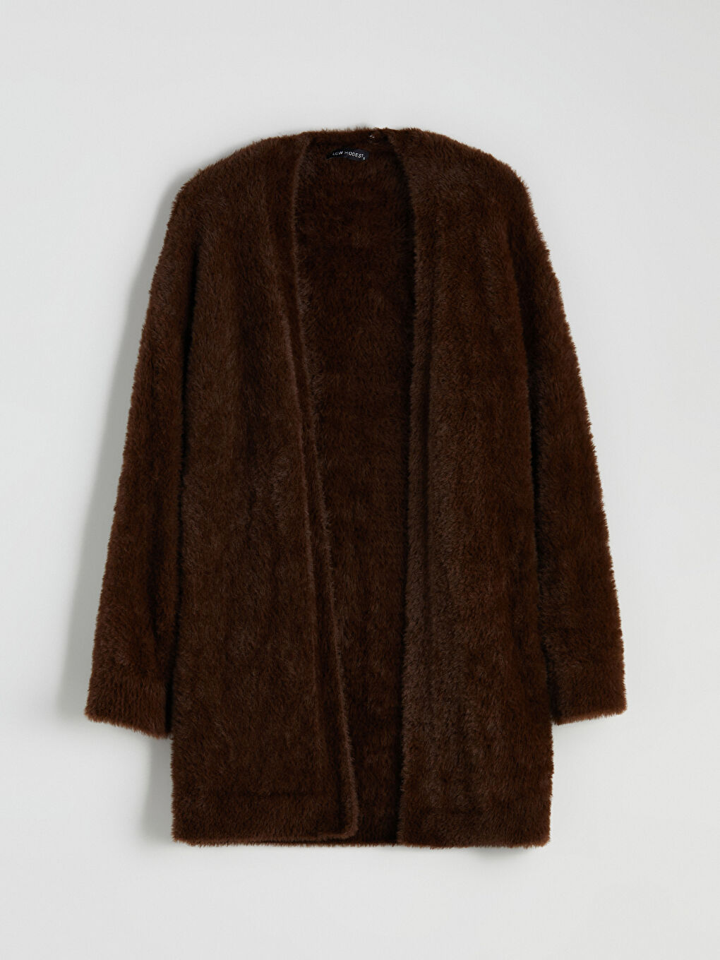 Bej Şal Yaka Kadın Pelüş Triko Hırka-4