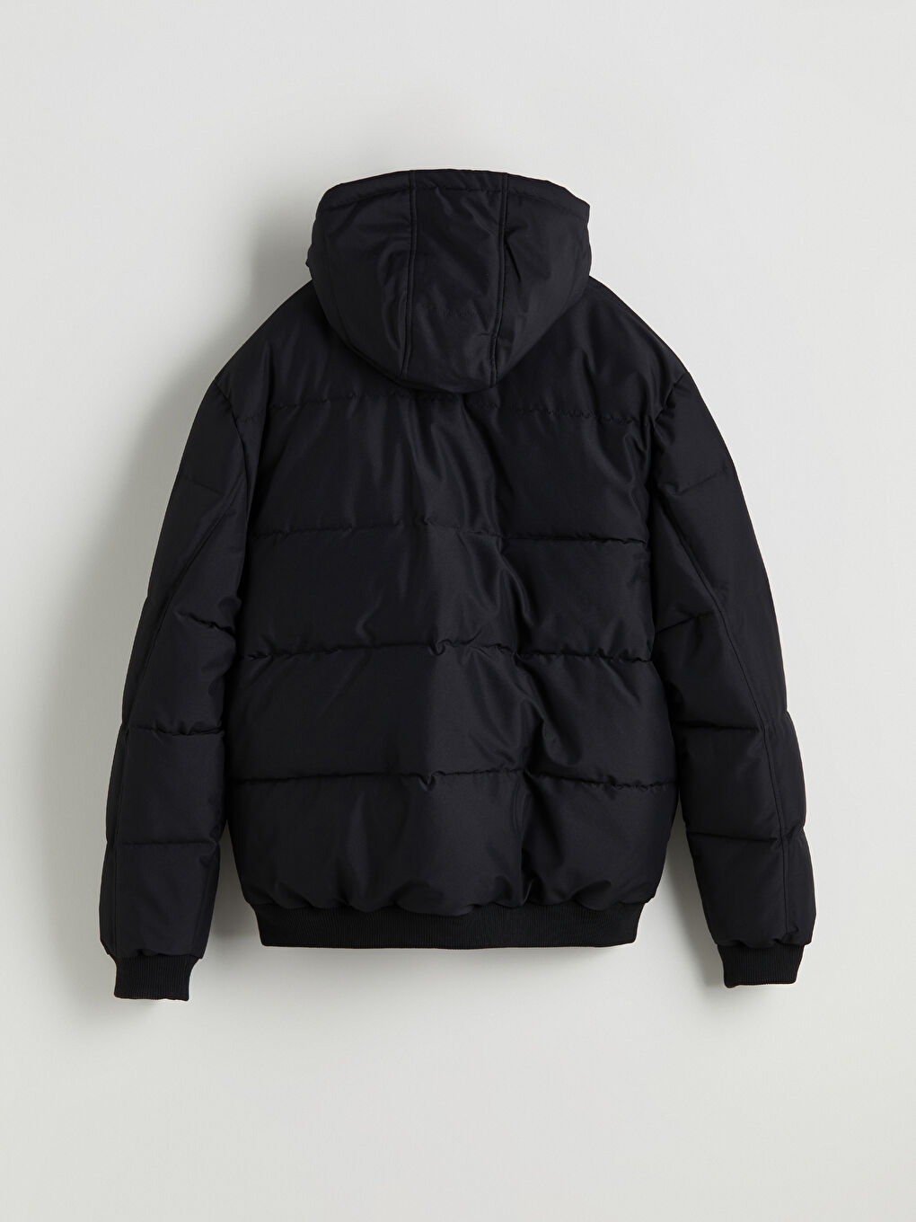 Ерлерге арналған стандартты пішім капюшонды пуховик пальто-7