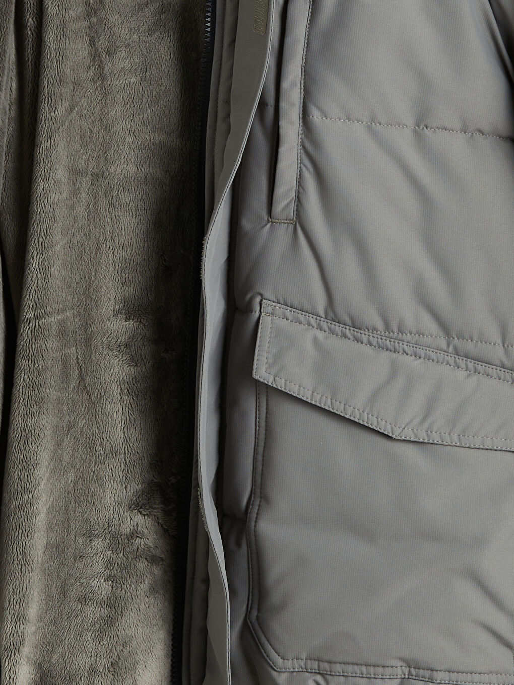 Ерлерге арналған стандартты пішім капюшонды пуховик пальто-6