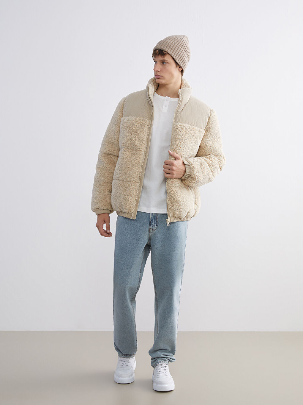 Muškarac BEŽ Puffer jakna/napuhana deblja jakna-1