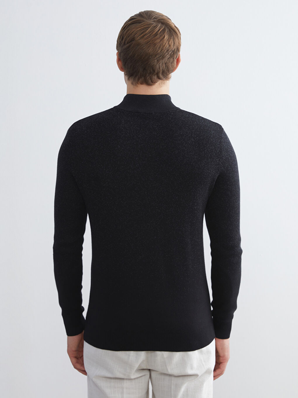 Funnel Neck Men's Knitwear Sweater-3