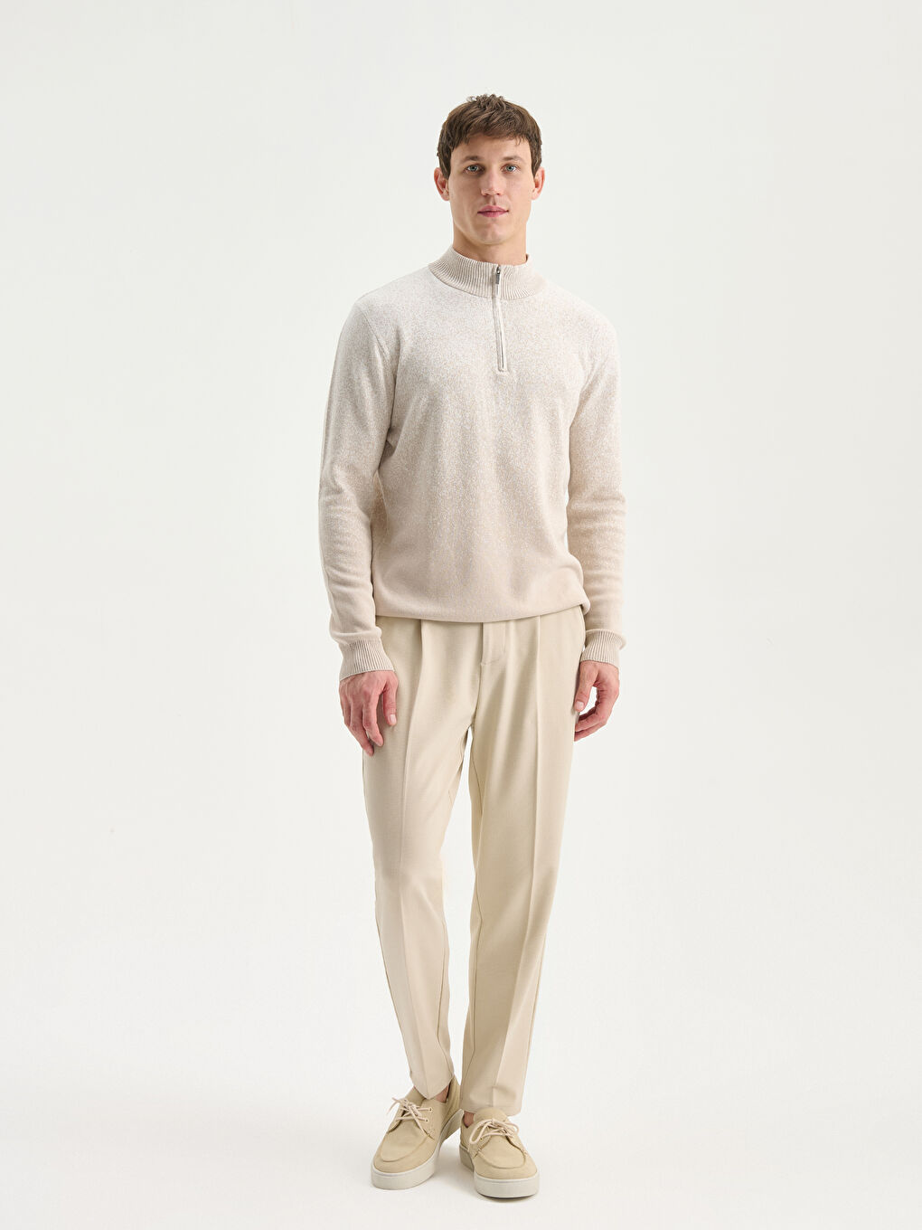 Funnel Neck Men's Knitwear Sweater-1
