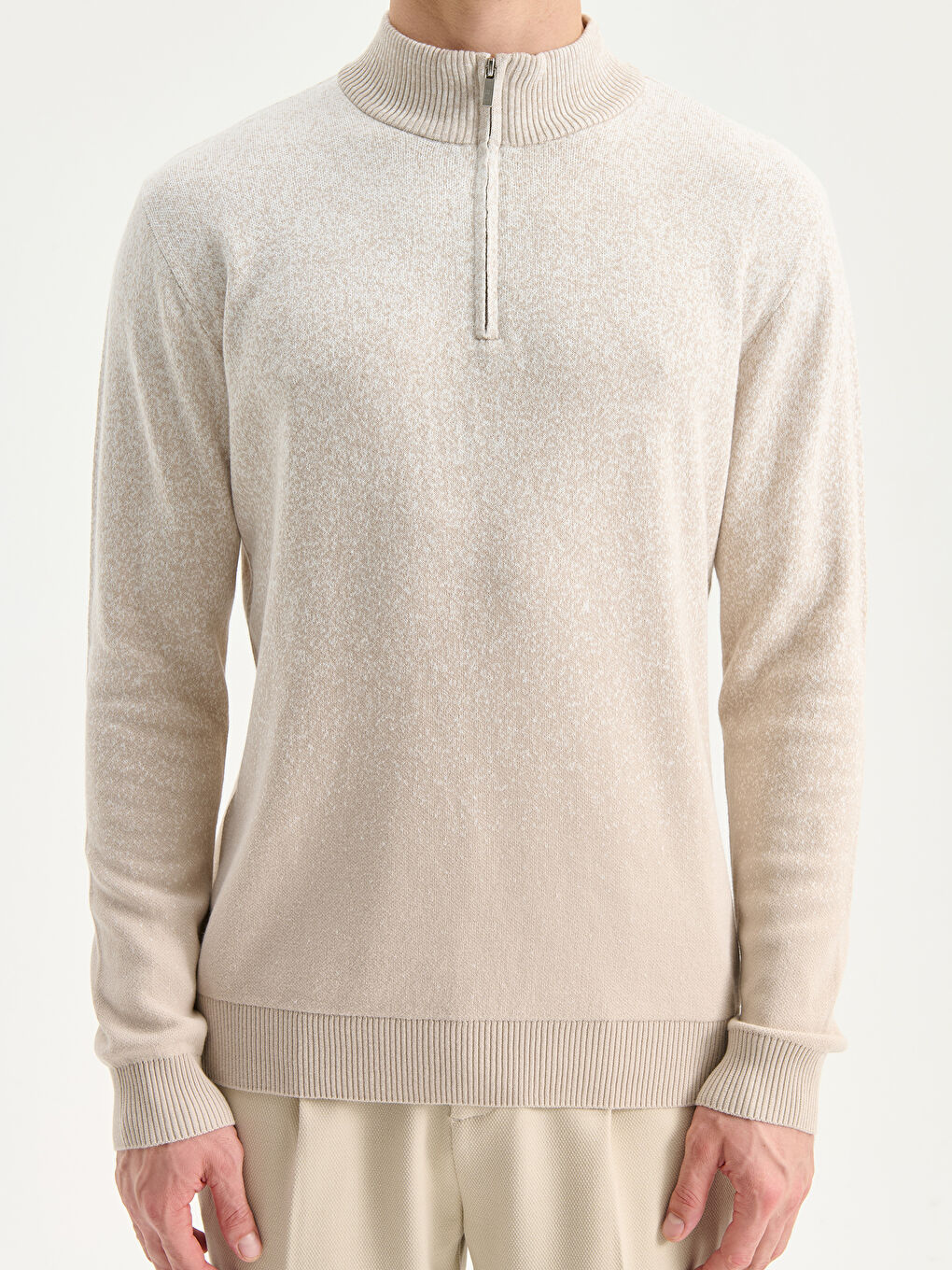 Funnel Neck Men's Knitwear Sweater-2