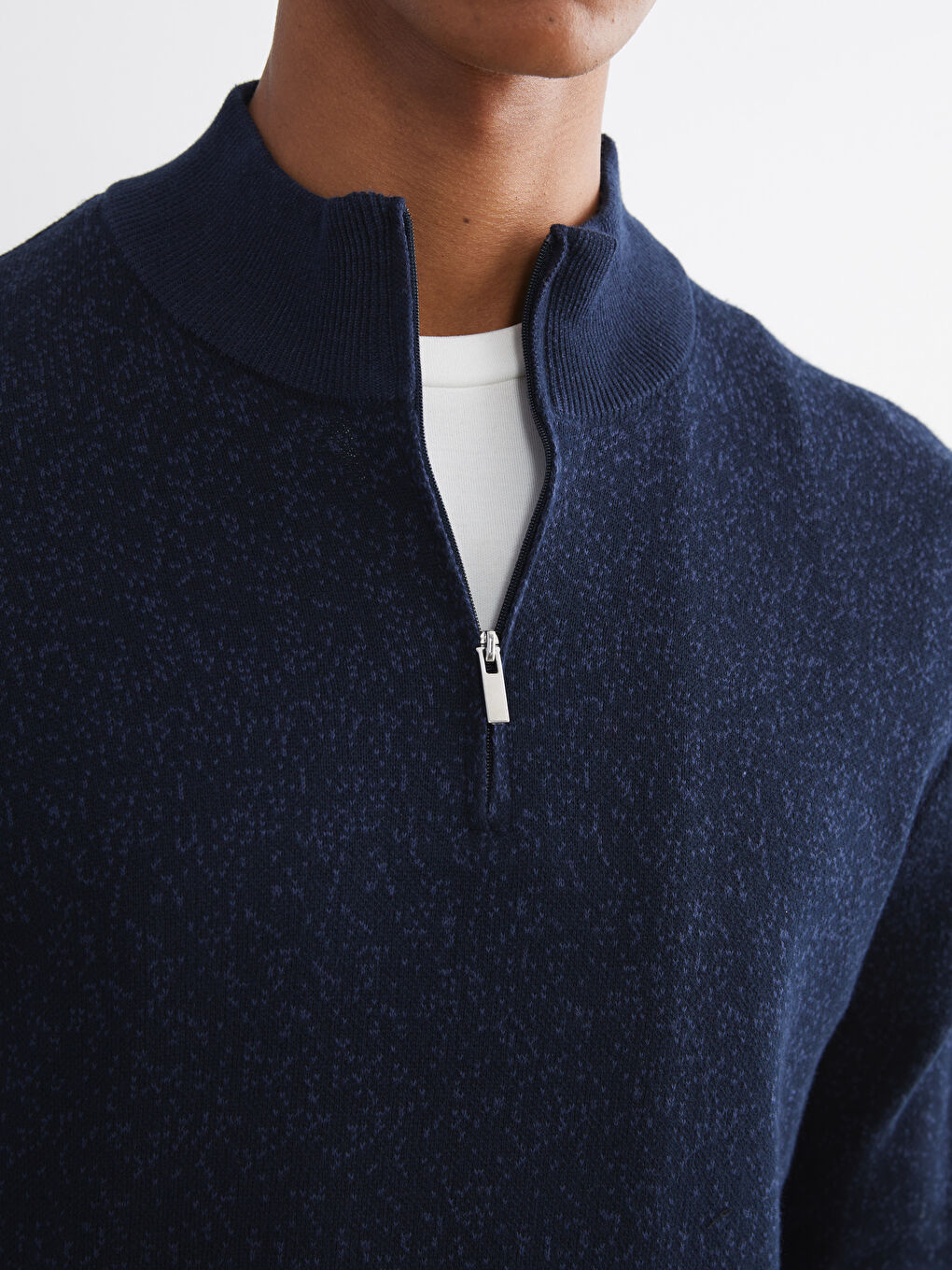 Funnel Neck Men's Knitwear Sweater-2
