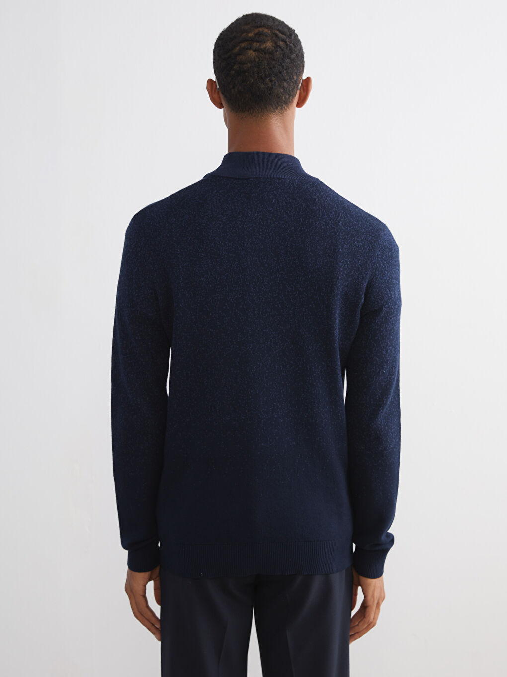 Funnel Neck Men's Knitwear Sweater-3