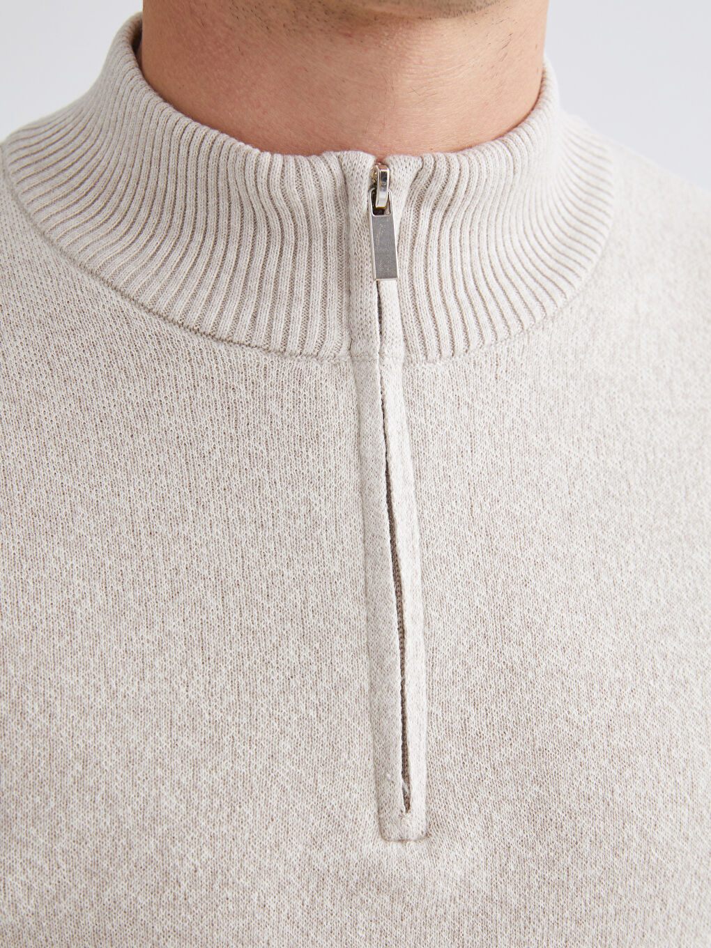 Funnel Neck Men's Knitwear Sweater-2