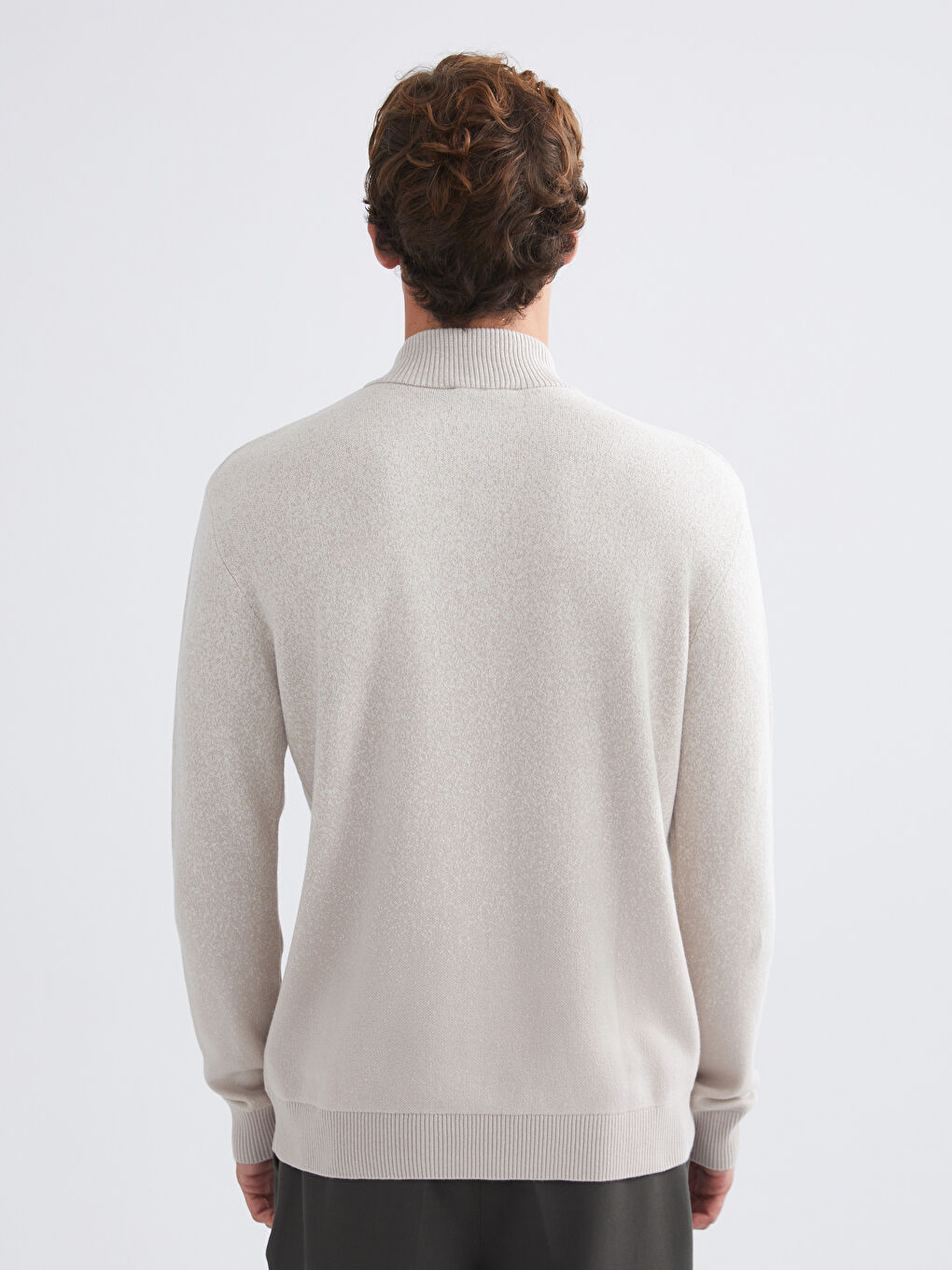 Funnel Neck Men's Knitwear Sweater-3