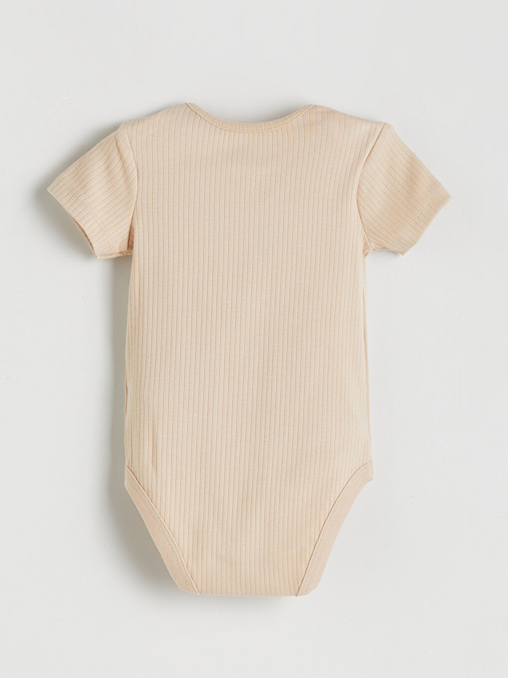 Bej Basic Erkek Bebek Çıtçıtlı Body-1