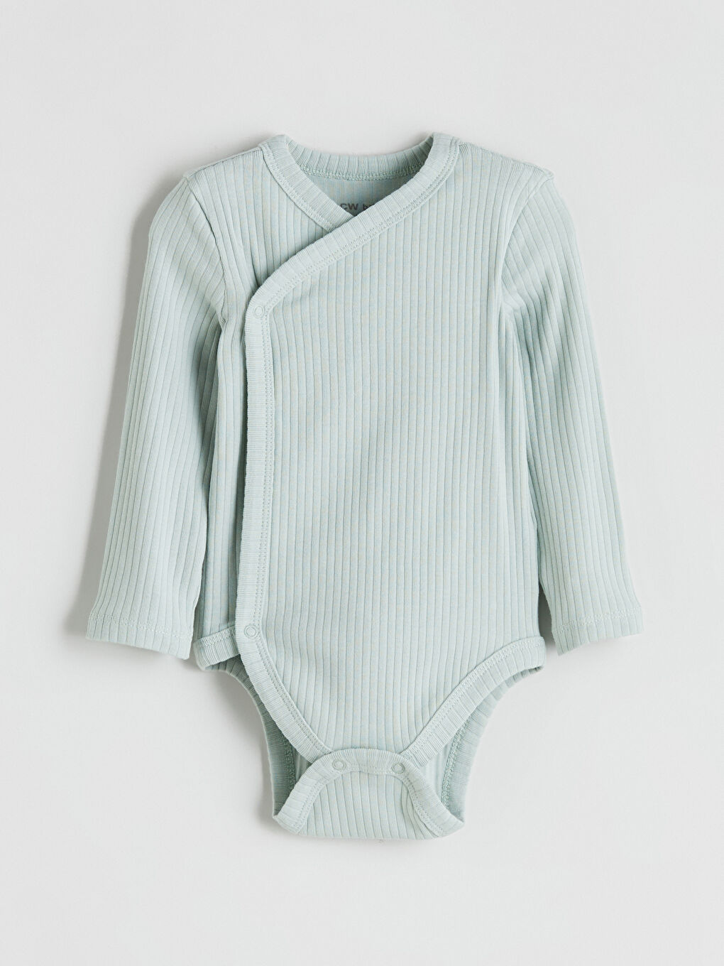 Yeşil V Yaka Erkek Bebek Çıtçıtlı Bodysuit