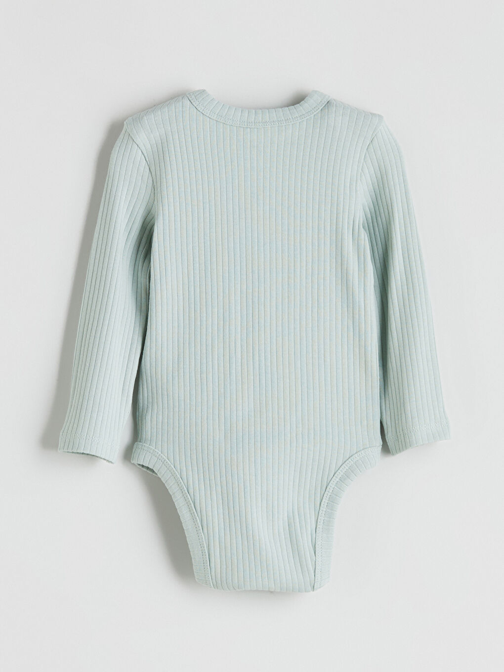 Yeşil V Yaka Erkek Bebek Çıtçıtlı Bodysuit-2