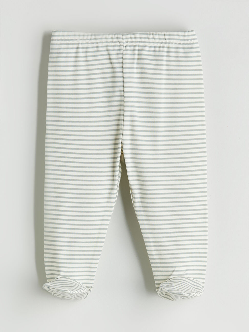Ekru Erkek Bebek Çizgili Patikli Pantolon