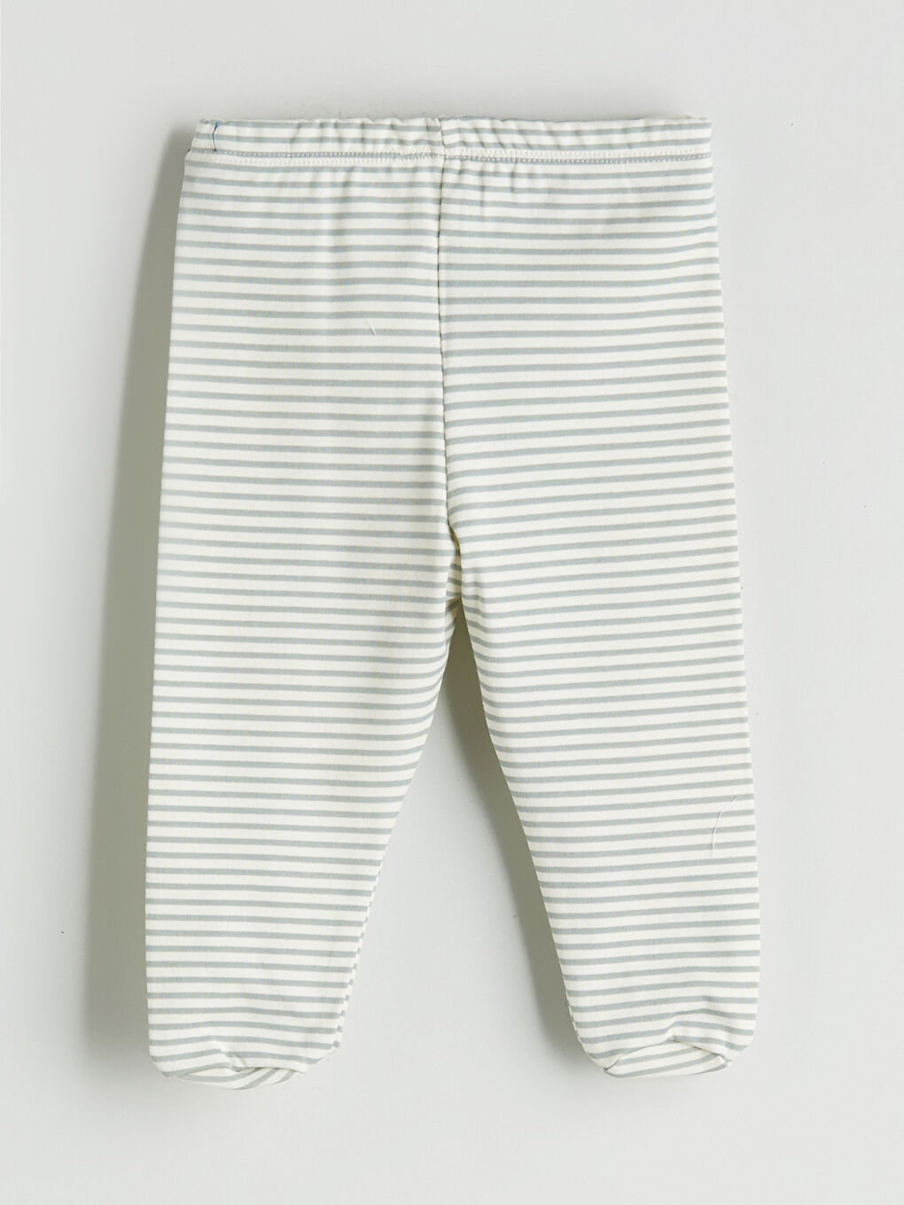Ekru Erkek Bebek Çizgili Patikli Pantolon-1