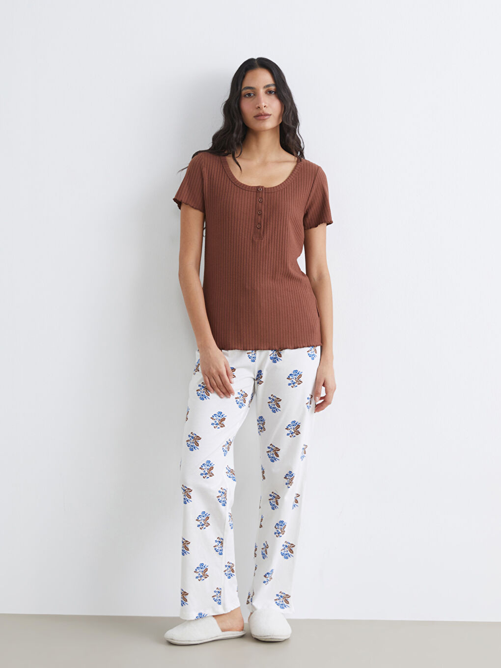 Gemustertes Pyjama-Set für Damen-2
